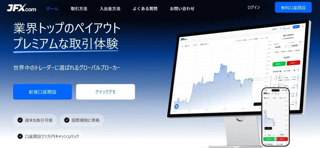 海外バイナリーオプション第6位:JFX.com